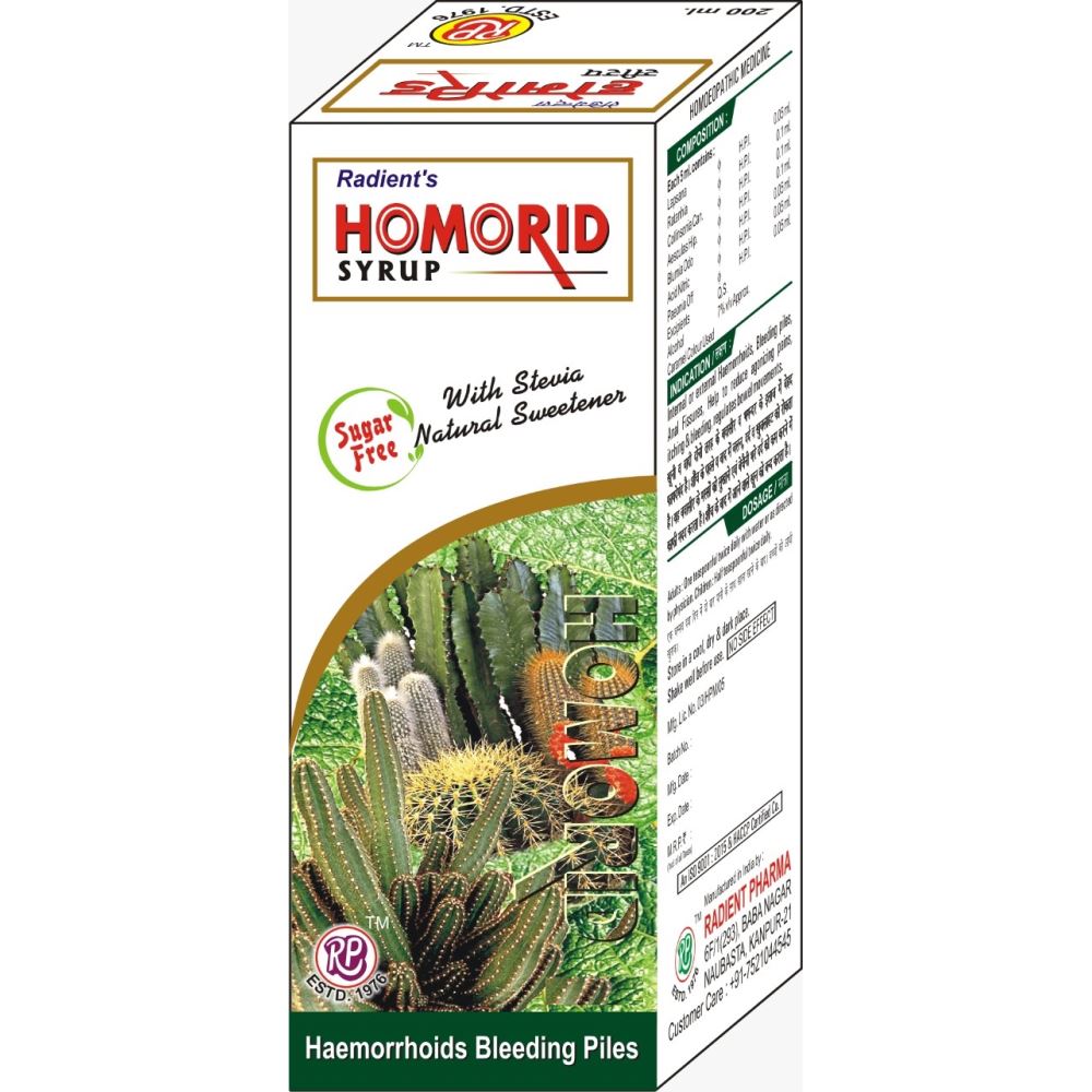 Radient Homorid Syrup Sugar Free 200ml