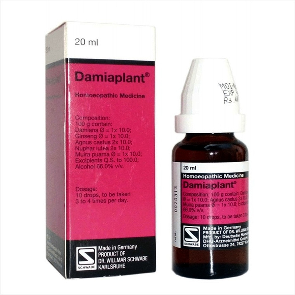 BUY Willmar Schwabe Germany Damiaplant 20ml DISCOUNT 55% OFF COD | Homeonherbs Willmar Schwabe Germany Damiaplant 20ml