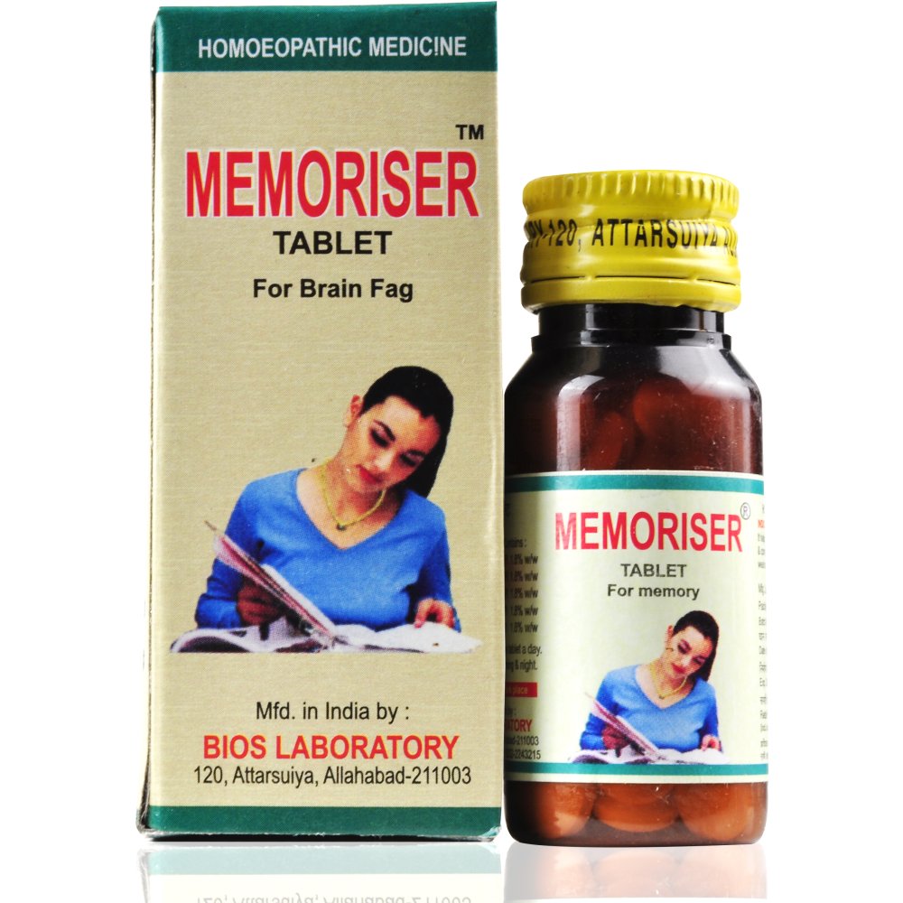 BUY Bios Lab Memoriser Tablet 25g DISCOUNT 55% OFF COD | Homeonherbs Bios Lab Memoriser Tablet Forgetfulness, Lack of Concentration, Effect of fear
