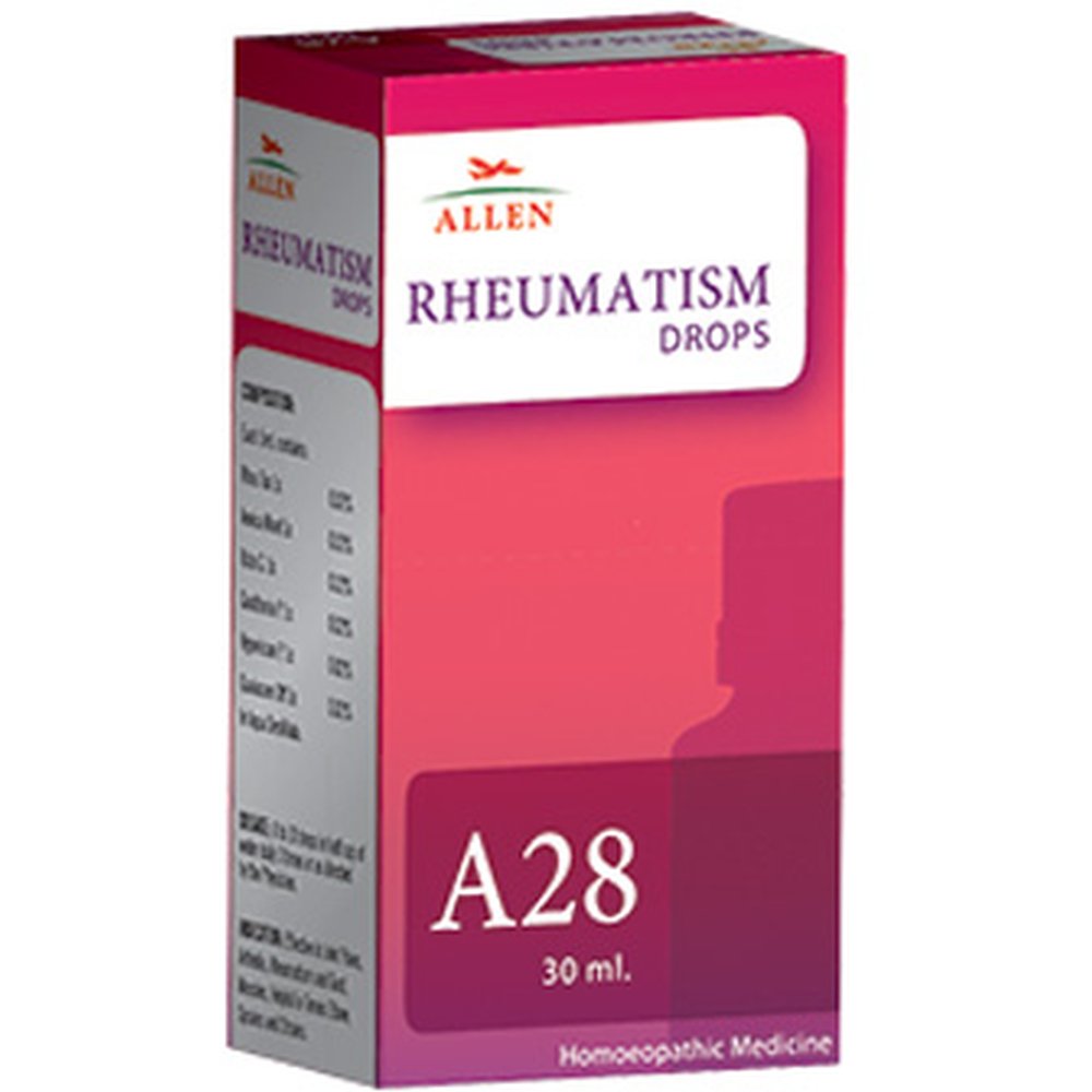 BUY Allen A28 Rheumatism Drops 30ml DISCOUNT 55% OFF COD | Homeonherbs Allen A28 Rheumatism Drops