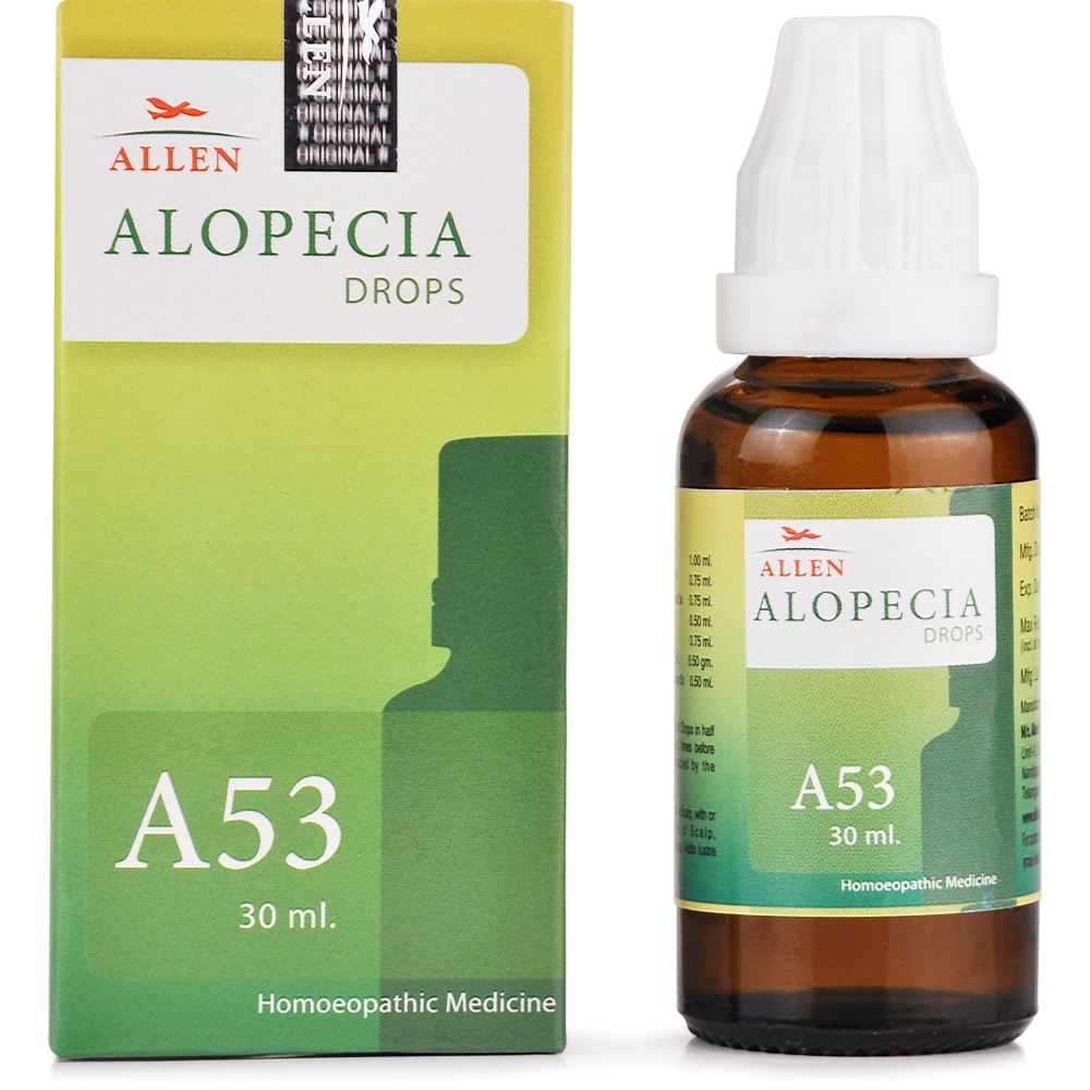 BUY Allen A53 Alopecia Drops 30ml DISCOUNT 55% OFF COD | Homeonherbs A53 allen Alopecia Drops 30ml