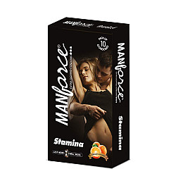 Manforce Stamina Extra Dotted Orange Flavoured Condoms pack 5
