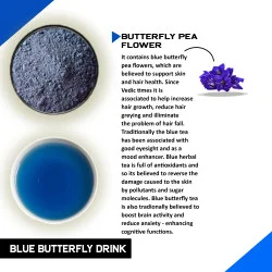 Blue Butterfly Pea Powder - Blue Matcha helps with Skin, Hair, Weight & Brain