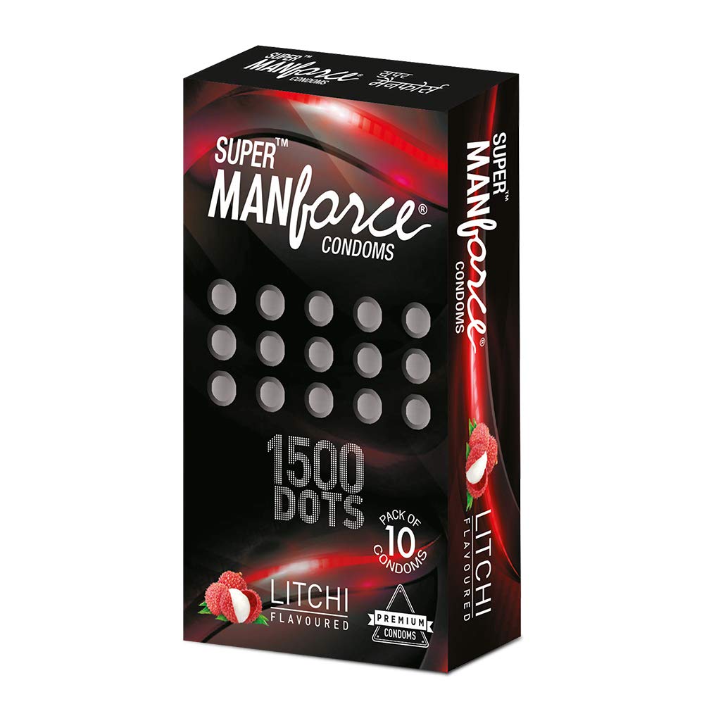 Manforce Extra Dotted Condoms, Litchi Flavoured- 10 Pieces (Pack of 3) 