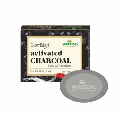 Wheezal Glow Bright Activated Charcoal Soap with Berberis 75gm