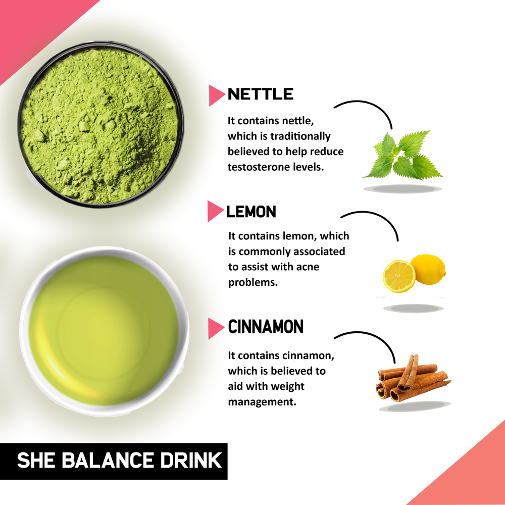 PCOS PCOD Drink Mix - She Balance Drink Mix to Help with Irregular Periods & Hormone Balance