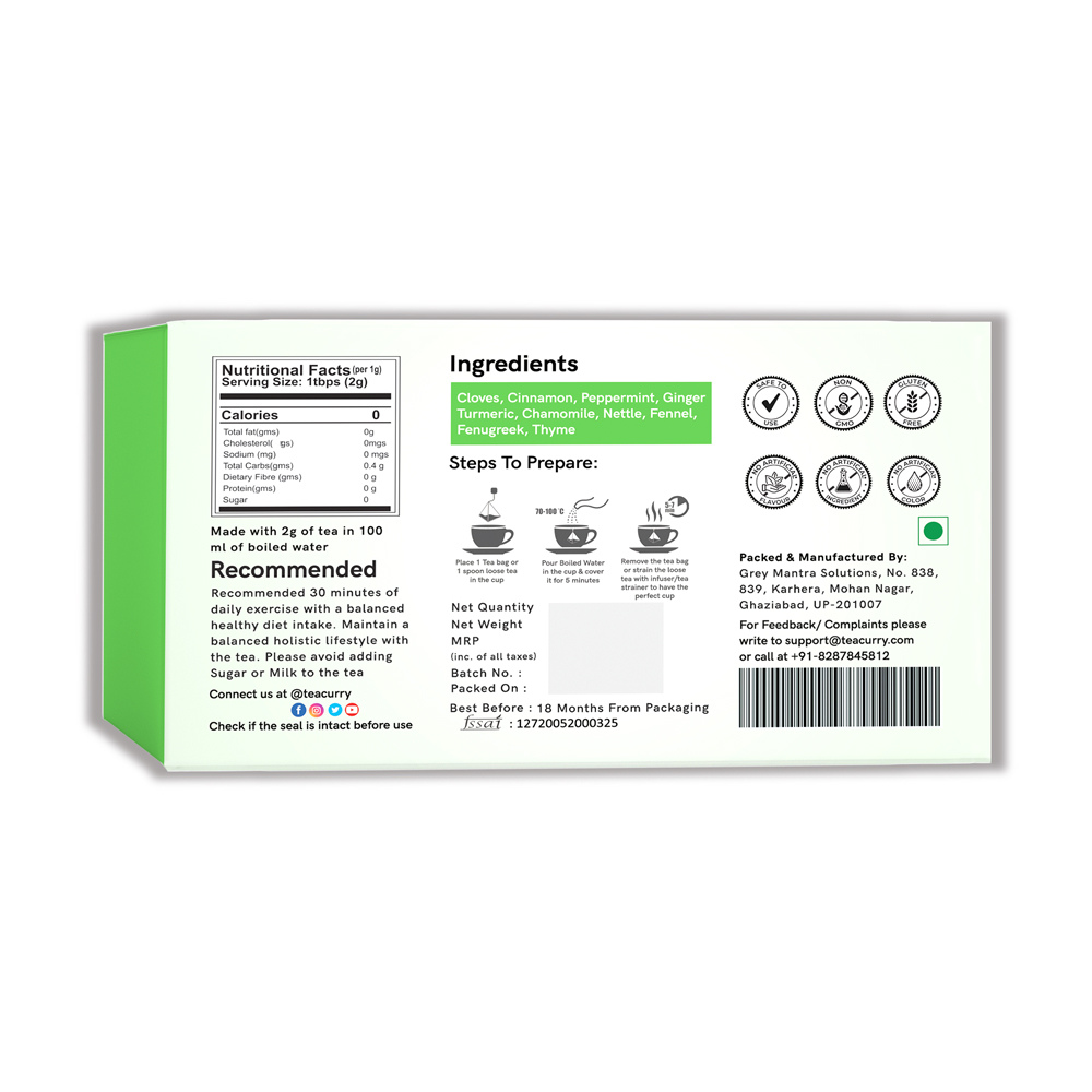 Teacurry Anti Alcohol Tea - Cleanse Tea to help quit Alcohol and clean Liver - Liver Detox