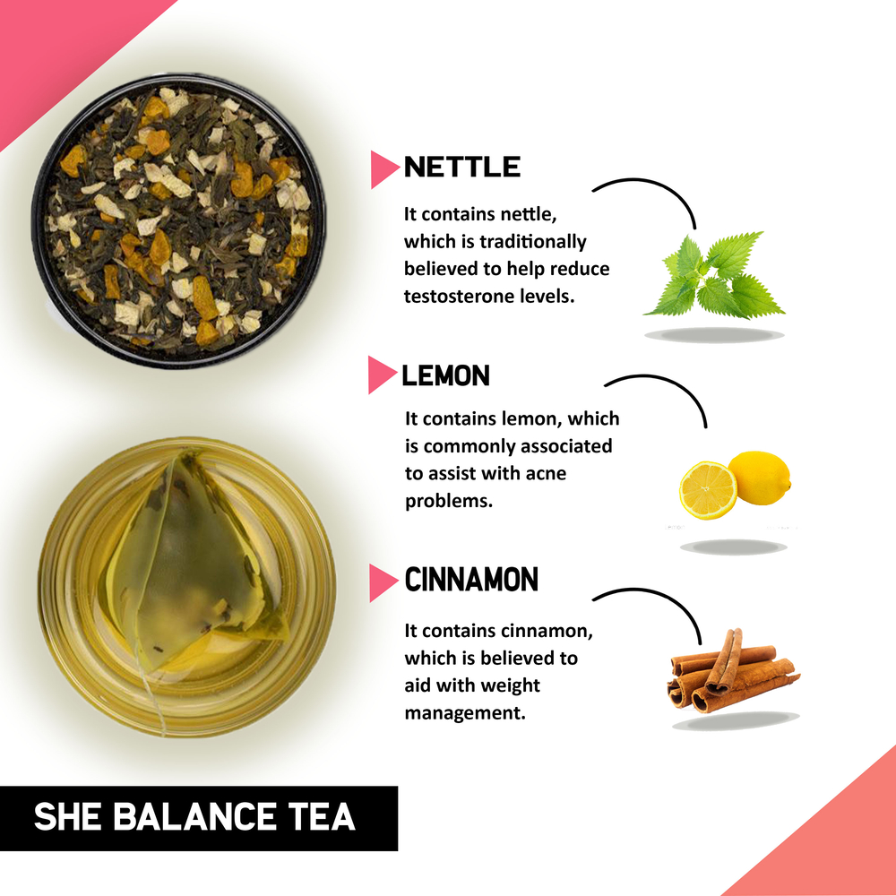 PCOS PCOD Tea - She Balance Tea to help with Hormone, Period and Weight